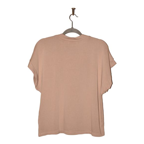 LANSTON $110 Relaxed Fit Drop Shoulder Short Sleeve Top in Oat XS - Picture 2 of 4